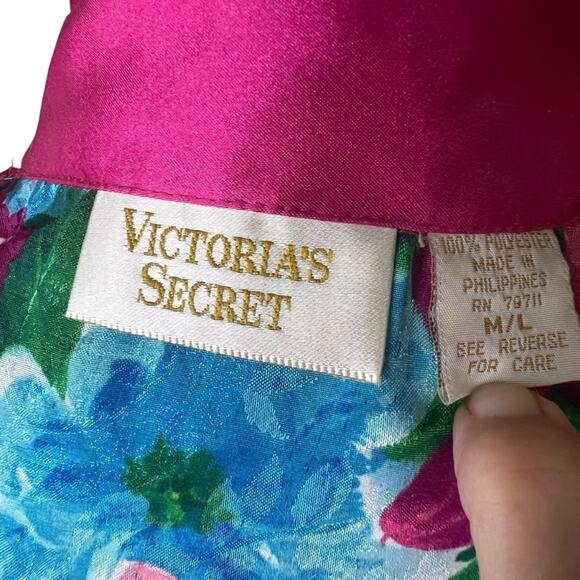 Vintage Victoria’s Secret Gold Label Floral Satin Shirt Button Up M/L 90’s - Picture 6 of 8